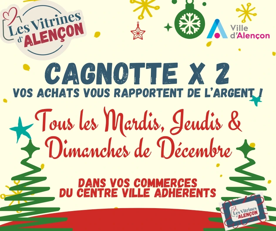 Cashback doublé les mardis, jeudis & dimanches de décembre